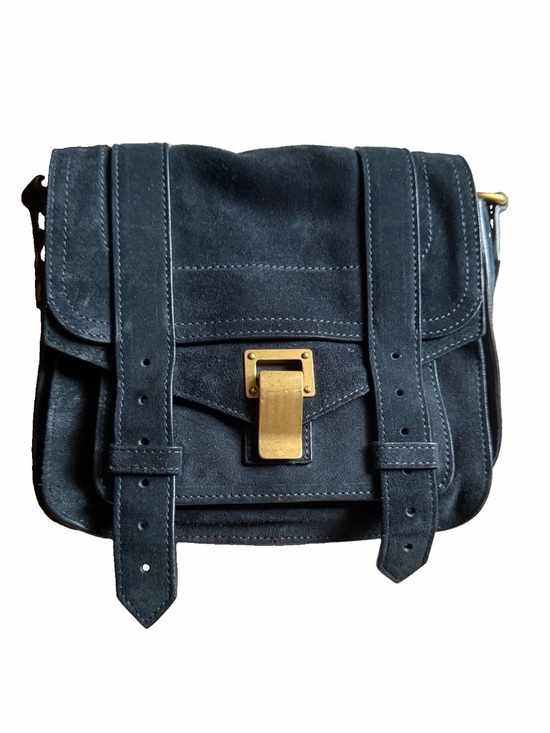 Proenza Schouler Handbags - Proenza Schouler PS1 Black Suede Crossbody Satchel with Gold Hardware